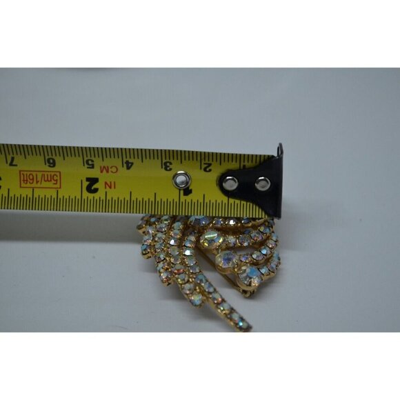 Rhinestone Wave Brooch Surfing Big Wave Swirl Rhinestone Brooch Vtg - Picture 10 of 10